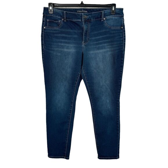 Maurices SZ 20R Jeggings Jeans Whiskered Stretch Rear Pockets Zip-Fly Blue - Picture 1 of 8
